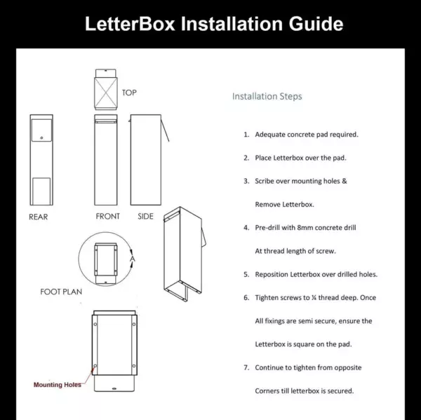 SONI- Nikau Tower Type Free Standing Letterbox - Image 4