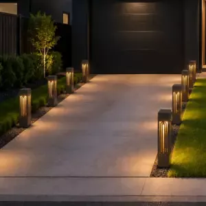 Modern Mini Pathway Bollards - CurvaGrid