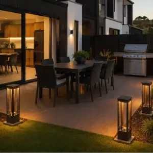 Modern Mini Pathway Bollards - The Grid
