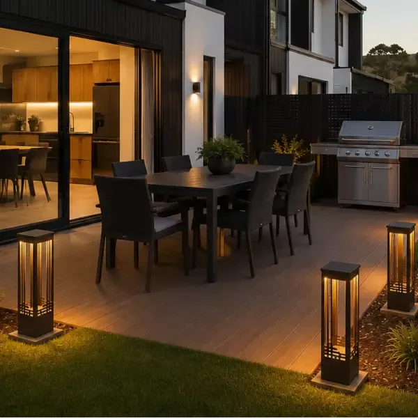 Modern Mini Pathway Bollards - The Grid